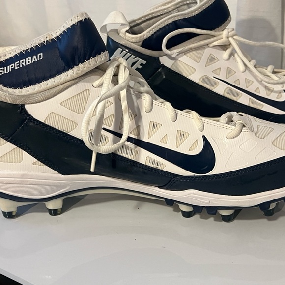 Nike Air Zoom Superbad Football Lace Up Cleats White/Blue Size 11 New no box - Picture 8 of 15